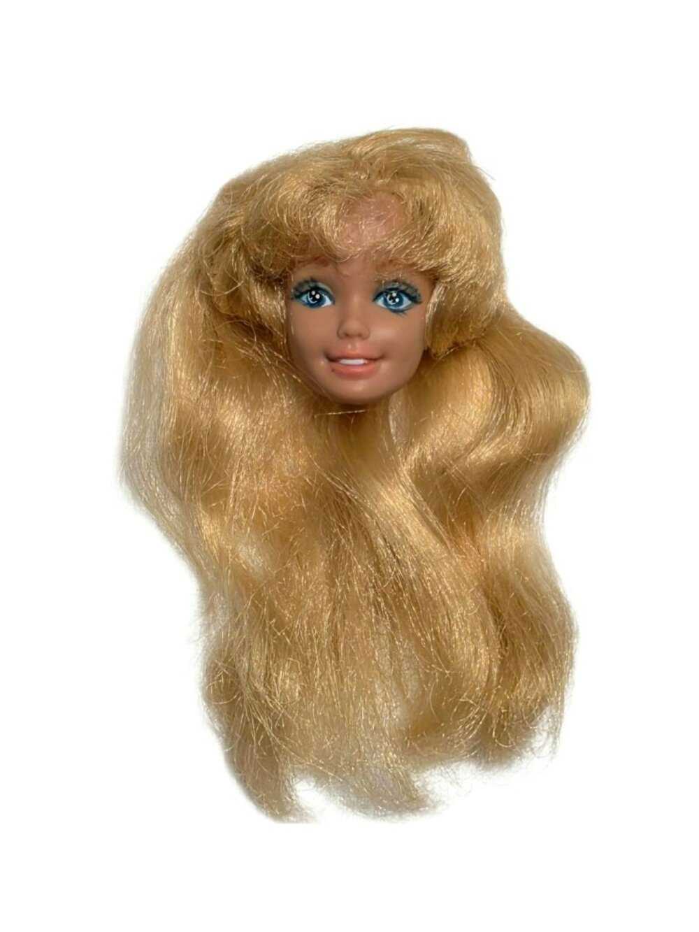 Vintage Happy Birthday Barbie Doll Head 80s Blonde Hair Blue Eyes Replacement